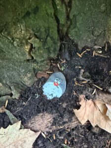 Hand-painted penguin stone #2316 hidden at Kupark Baden, Baden, Switzerland