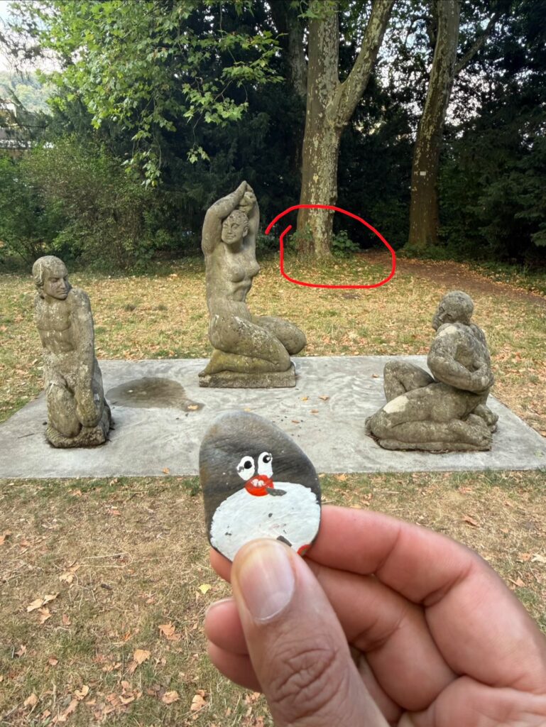 Hand-painted penguin stone #2316 hidden at Kupark Baden, Baden, Switzerland (photo 5 of 5)