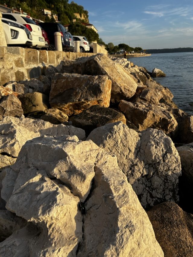 Hand-painted penguin stone #108 hidden at Parking Spot, Piran, Slovenia (photo 4 of 5)