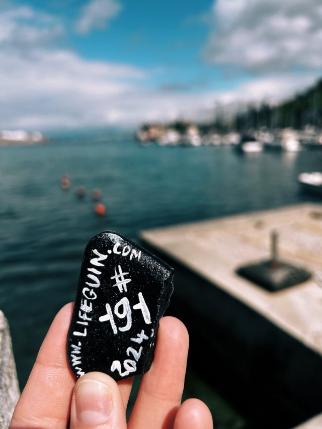 Hand-painted penguin stone #191 hidden at Omisalj, Omisalj, Croatia (photo 4 of 5)