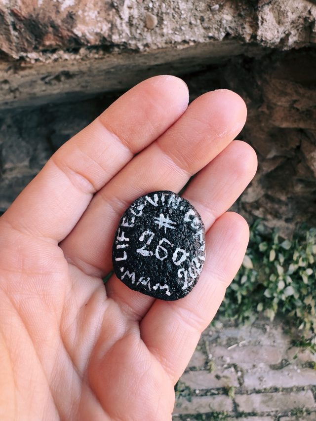 Hand-painted penguin stone #260 hidden at Castel Sismondo, Rimini, Italy (photo 5 of 5)