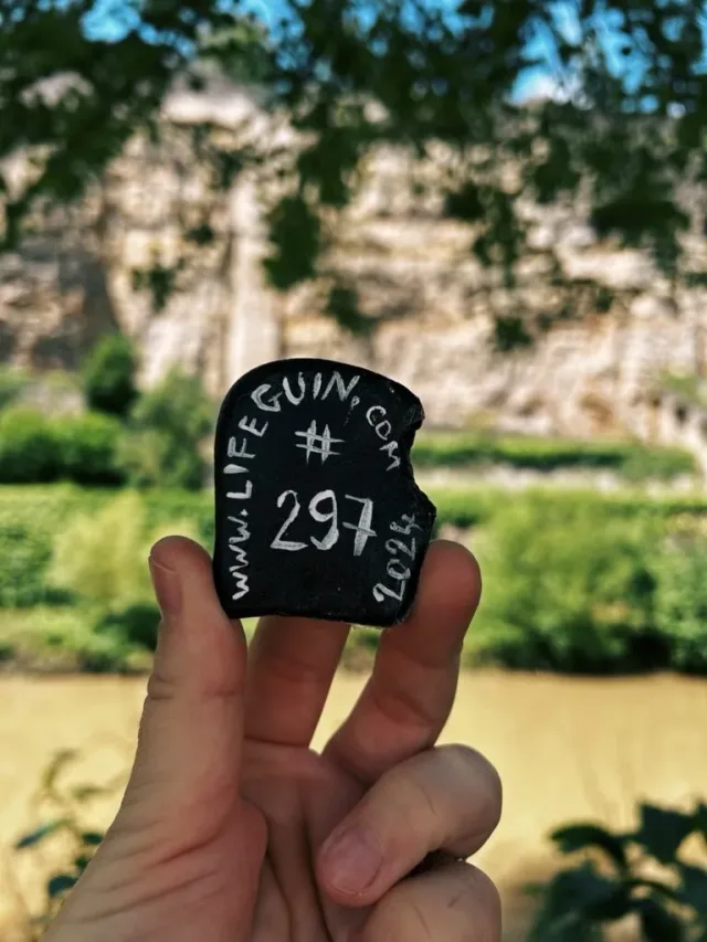 Hand-painted penguin stone #297 hidden at Rocher du Bock, Luxembuorg, Luxembourg (photo 4 of 5)