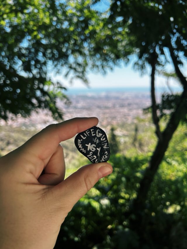 Hand-painted penguin stone #161 hidden at Tibidabo, Barcelona, Spain (photo 3 of 5)