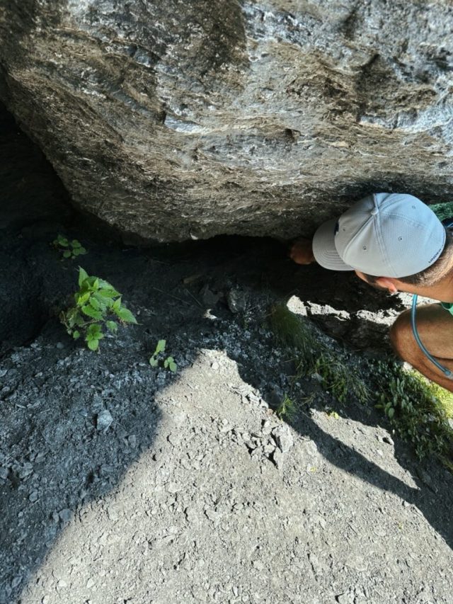 Hand-painted penguin stone #221 hidden at View Point Oeschinensee, Oeschinensee Lake, Switzerland (photo 3 of 5)