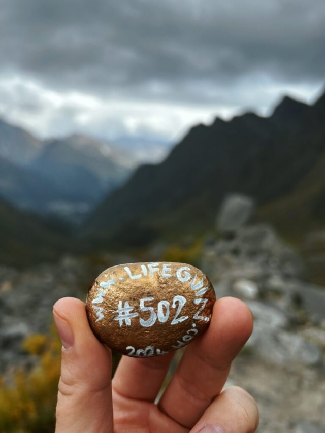 Hand-painted penguin stone #502 hidden at Beas Kund Trek, Manali, India (photo 4 of 5)