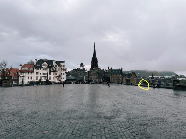 Hand-painted penguin stone #399 hidden at Castle Esplanade, Edinburgh, United Kingdom (photo 5 of 5)