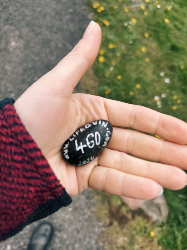 Hand-painted penguin stone #460 hidden at Ben Nevis Viewpoint, Spean Bridge, United Kingdom (photo 5 of 5)