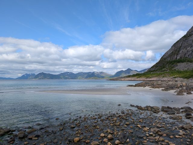 Hand-painted penguin stone #320 hidden at Rorvikstranda, Kabelvag, Norway (photo 4 of 5)