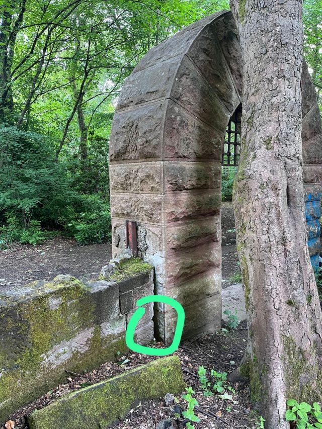 Hand-painted penguin stone #477 hidden at The Tombs, Coatbridge, United Kingdom (photo 3 of 5)