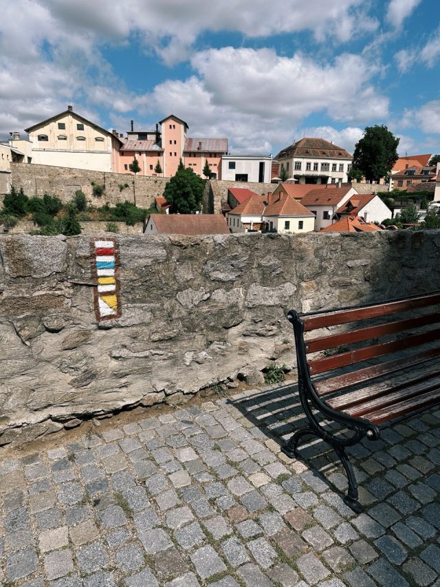 Hand-painted penguin stone #560 hidden at St. Nicholas' Deanery Church, Znojmo, Czechia (photo 5 of 5)