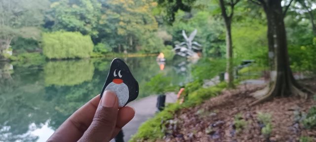 Hand-painted penguin stone #330 hidden at The Botanic Gardens, Singapore, Singapore (photo 3 of 5)