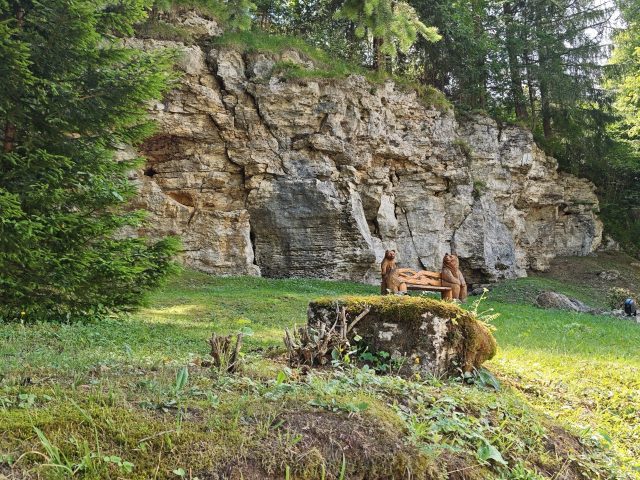 Hand-painted penguin stone #631 hidden at Lucanske Travertiny, Lucky, Slovakia (photo 2 of 5)