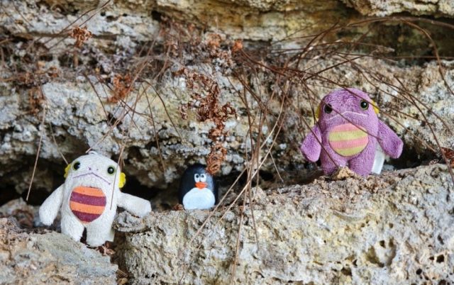 Ručne maľovaný tučniakový kameň č. 631 ukrytý na mieste Lučanské Travertíny, Lúčky, Slovensko