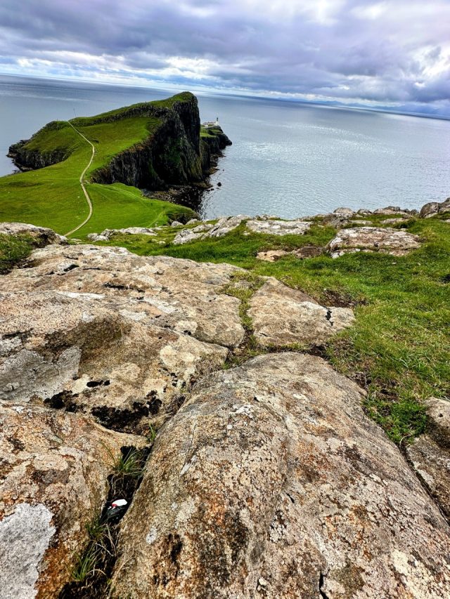 Hand-painted penguin stone #430 hidden at Neist Point, Cliff Lighthouse Viewpoint, United Kingdom (photo 5 of 5)