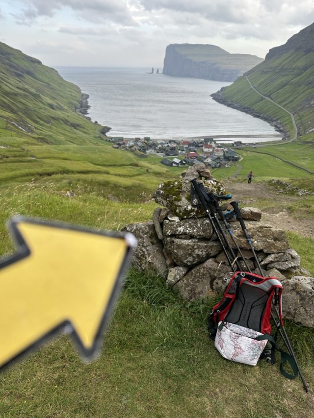 Hand-painted penguin stone #511 hidden at Trail Marking, Tjornuvik, Faroe Islands (photo 3 of 5)