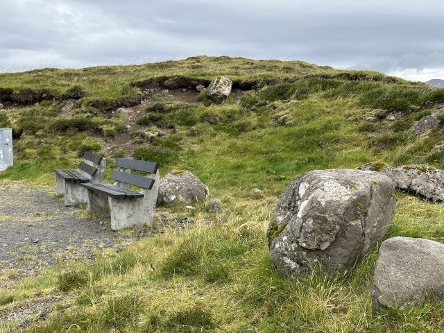 Hand-painted penguin stone #532 hidden at The Nix Statue, Sorvagsvegur, Faroe Islands (photo 4 of 5)