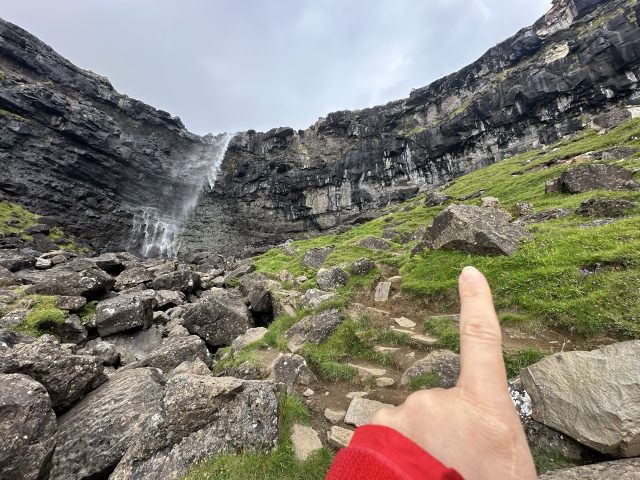 Hand-painted penguin stone #617 hidden at Fossa Waterfall, Streymoy Island, Faroe Islands (photo 5 of 5)