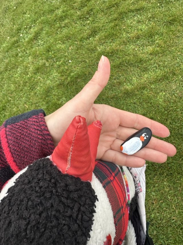 Hand-painted penguin stone #639 hidden at Skansin, Torshavn, Faroe Islands (photo 3 of 5)