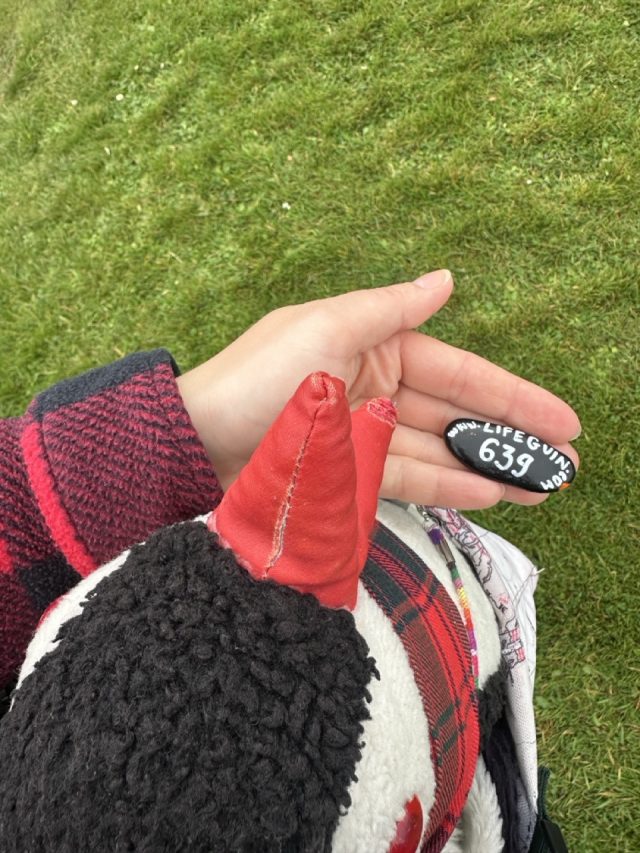 Hand-painted penguin stone #639 hidden at Skansin, Torshavn, Faroe Islands (photo 4 of 5)