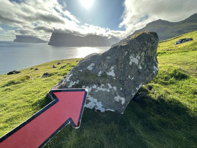 Hand-painted penguin stone #738 hidden at Rock, Trollanes, Faroe Islands (photo 5 of 5)
