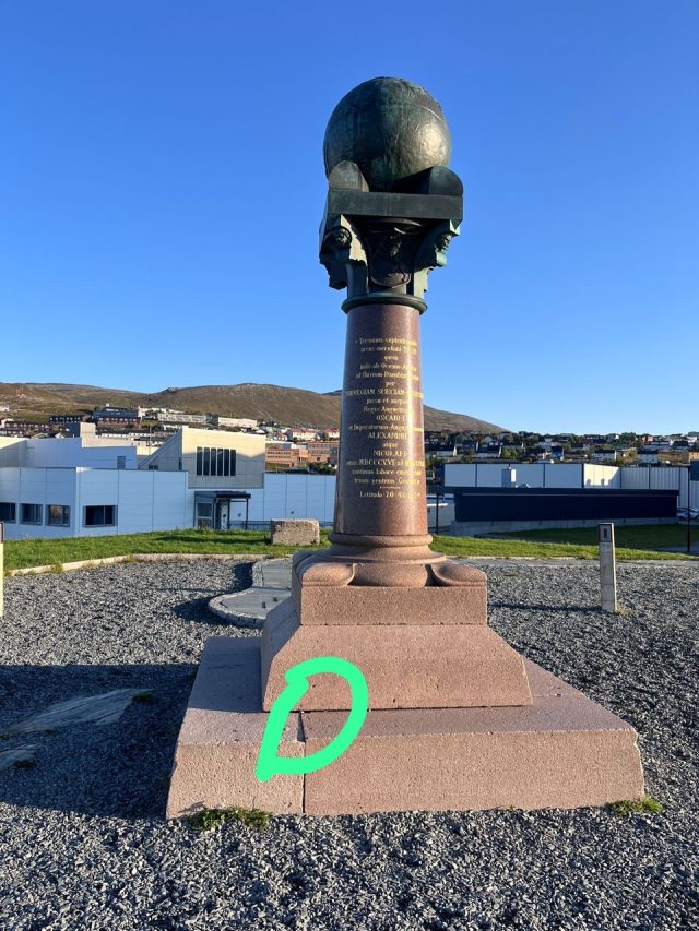 Hand-painted penguin stone #513 hidden at The Struve Geodetic Arc Norway, Hammerfest, Norway (photo 4 of 5)