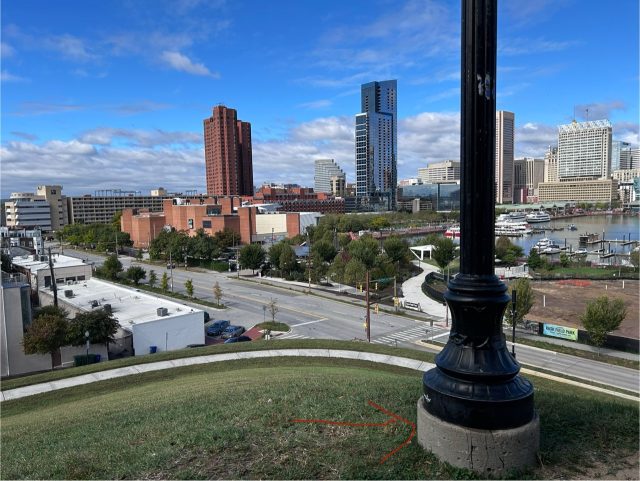 Hand-painted penguin stone #739 hidden at Federal Hill Park, Baltimore, United States (photo 3 of 5)