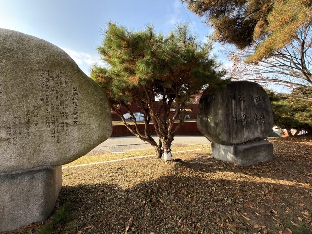 Hand-painted penguin stone #100 hidden at The Peace Bell, Gyeonggi-do, South Korea (photo 4 of 5)