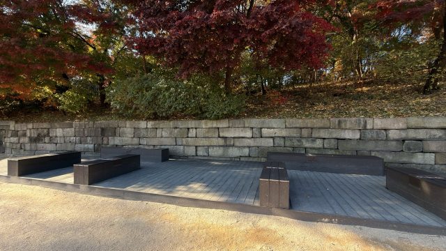 Hand-painted penguin stone #1414 hidden at Stone wall at Changdeokgung Palace, Seoul, South Korea (photo 2 of 5)