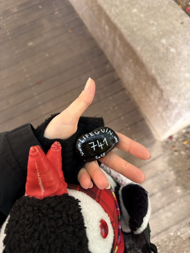 Hand-painted penguin stone #741 hidden at Insdong Anyoung, Seoul, South Korea (photo 4 of 5)