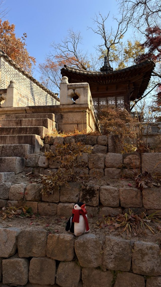 Hand-painted penguin stone #779 hidden at Door at Secret Garden, Seoul, South Korea (photo 3 of 5)