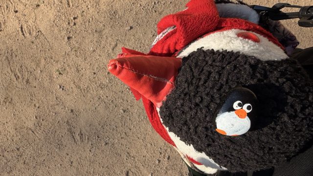 Hand-painted penguin stone #795 hidden at Yeongyeong-dang Hall at Secret Garden, Seoul, South Korea (photo 5 of 5)