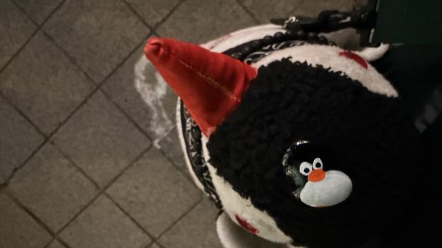 Hand-painted penguin stone #797 hidden at Samilgyo Bridge at Cheonggyecheon Stream, Seoul, South Korea (photo 2 of 5)