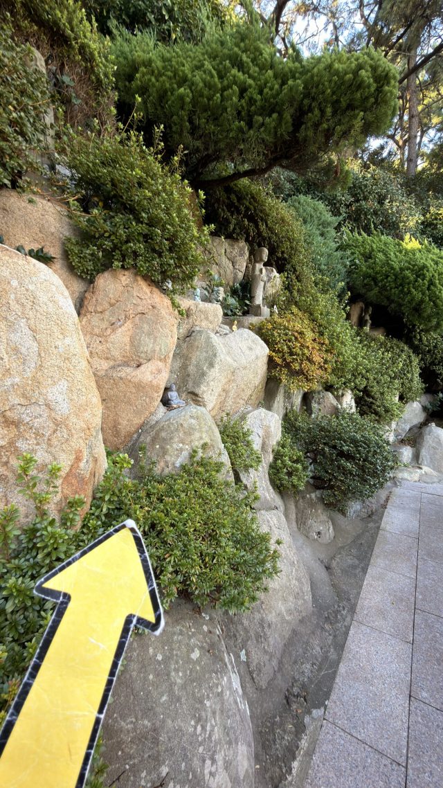 Hand-painted penguin stone #799 hidden at Budha Statue at Haedong Yonggungsa Temple, Busan, South Korea (photo 3 of 5)
