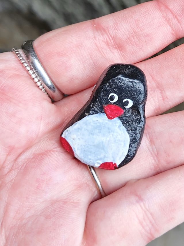 Hand-painted penguin stone #301 hidden at Ljubljana Castle, Ljubljana, Slovenia (photo 2 of 5)