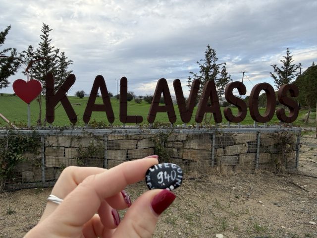 Hand-painted penguin stone #940 hidden at Kalavasos Sign, Kalavasos, Cyprus (photo 5 of 5)