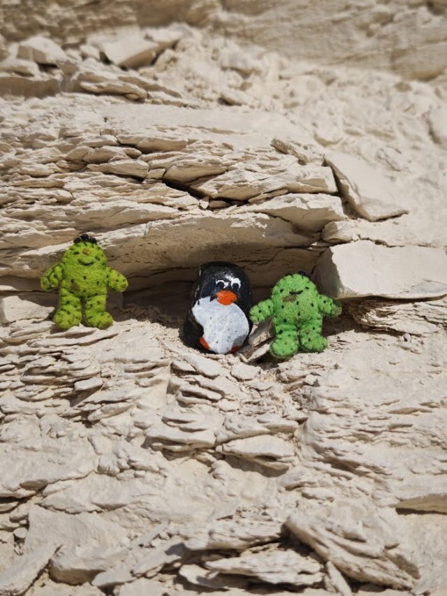 Hand-painted penguin stone #531 hidden at Tomb of Merenptah, KV8, Egypt (photo 5 of 5)