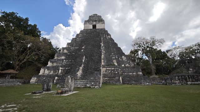 Hand-painted penguin stone #602 hidden at Parque Nacional Tikal, Tikal's Central Plaza, Guatemala (photo 2 of 5)