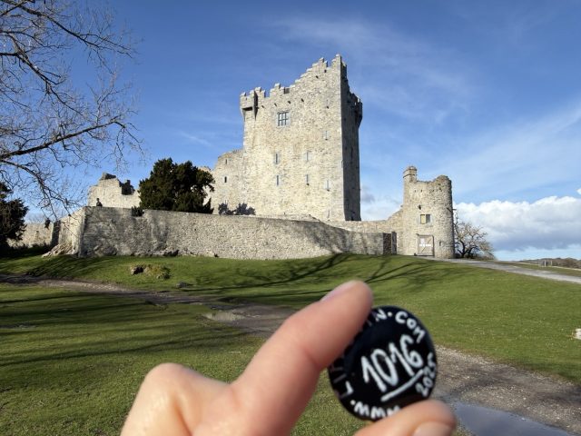 Hand-painted penguin stone #1016 hidden at Ross Castle, Killarney, Ireland (photo 4 of 5)