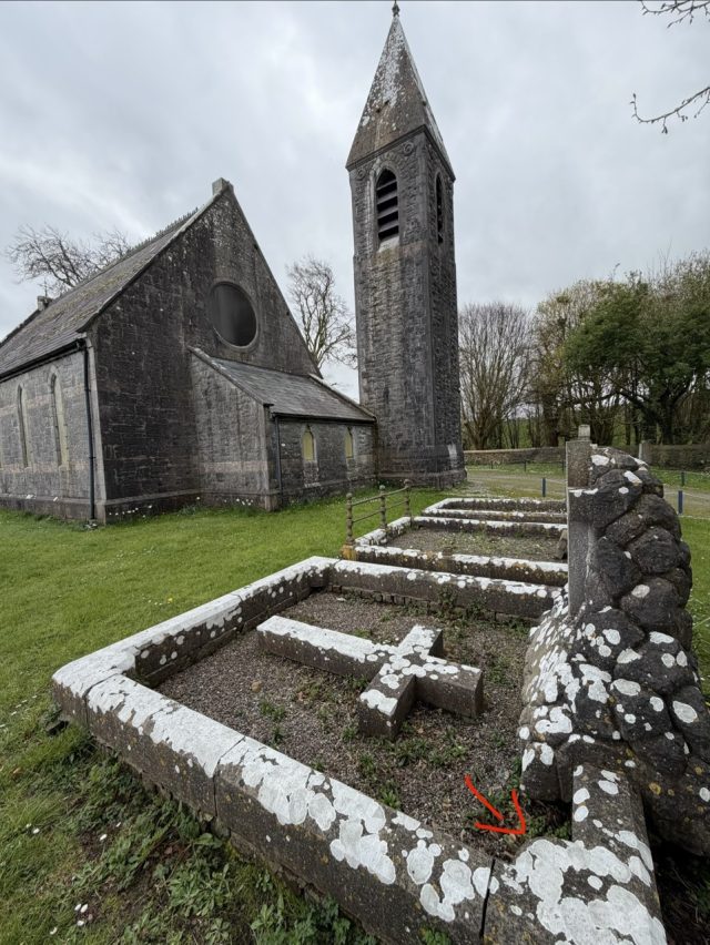 Hand-painted penguin stone #1036 hidden at St. Paul's Church & Graveyard, Glin, Ireland (photo 5 of 5)
