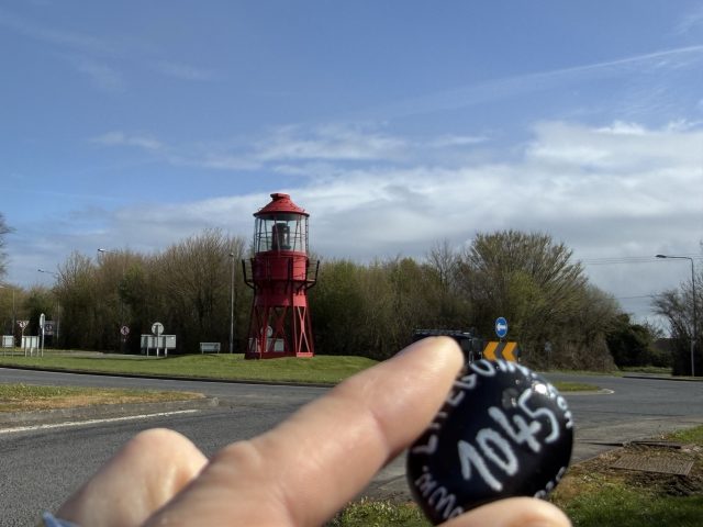 Hand-painted penguin stone #1045 hidden at Alf Skua Lightship Lantern, Arklow, Ireland (photo 3 of 5)