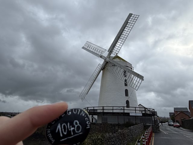 Hand-painted penguin stone #1048 hidden at Blennerville Windmill, Tralee, Ireland (photo 2 of 5)