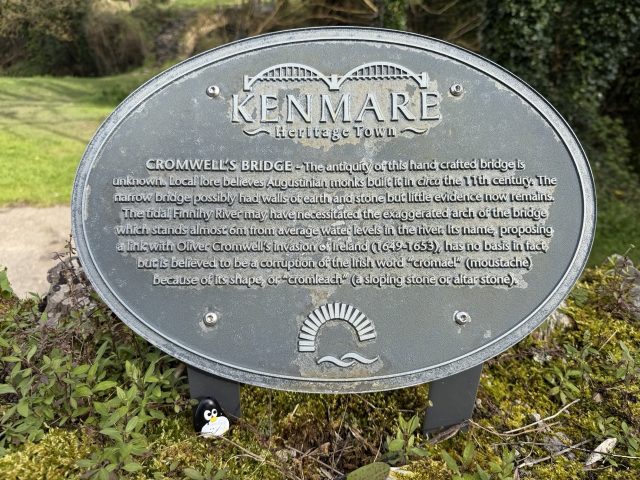 Hand-painted penguin stone #1070 hidden at Cromwell's Bridge, Kenmare, Ireland (photo 2 of 5)
