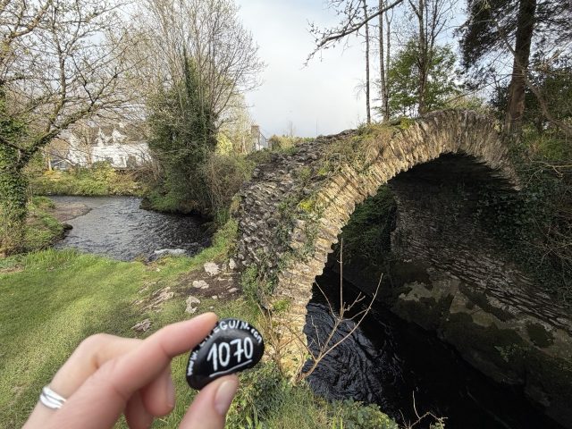 Hand-painted penguin stone #1070 hidden at Cromwell's Bridge, Kenmare, Ireland (photo 3 of 5)
