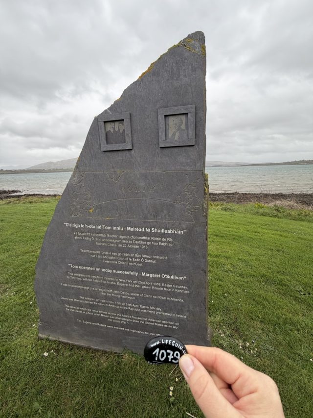 Hand-painted penguin stone #1079 hidden at Eighth Wonder - Transatlantic Cable Station, Valentia, Ireland (photo 3 of 5)