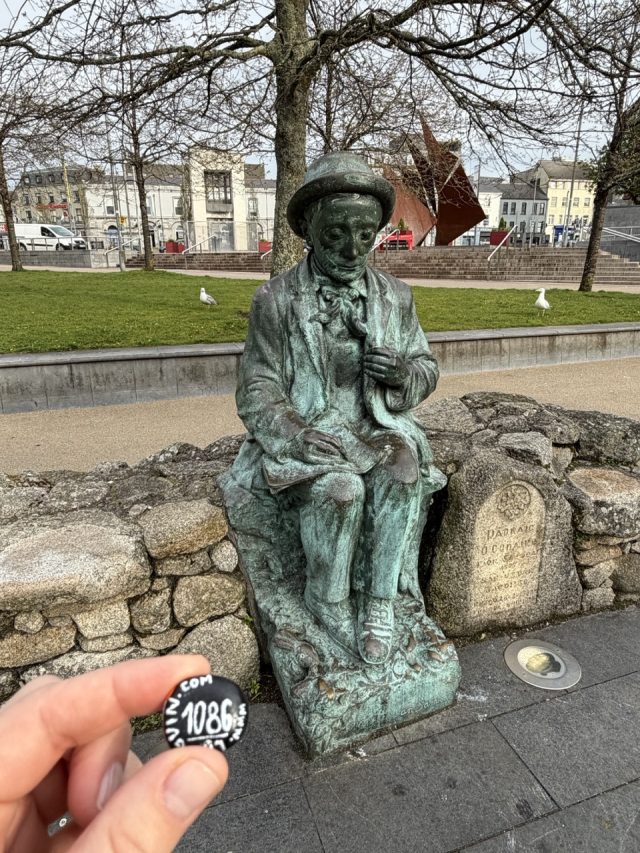 Hand-painted penguin stone #1086 hidden at Eyre Square, Galway, Ireland (photo 3 of 5)