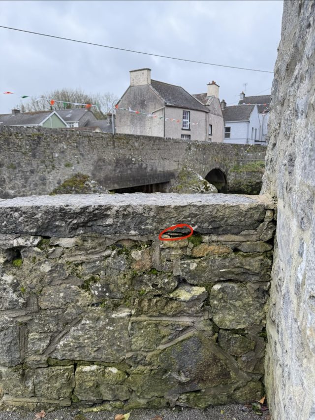 Hand-painted penguin stone #1127 hidden at Askeaton Castle, Askeaton, Ireland (photo 4 of 5)