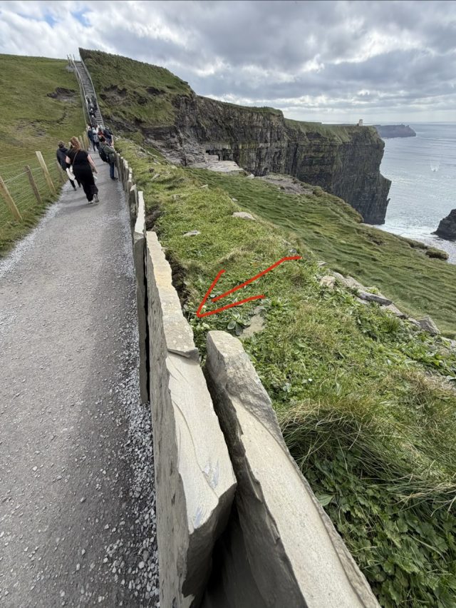 Hand-painted penguin stone #1402 hidden at Cliffs of Moher, Slievenageeragh, Ireland (photo 5 of 5)