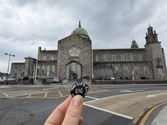 Hand-painted penguin stone #876 hidden at Galway Cathedral, Galway, Ireland (photo 2 of 4)
