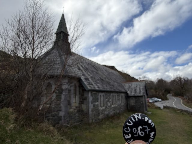Hand-painted penguin stone #967 hidden at Stone Church, Ring of Kerry, Ireland (photo 3 of 5)