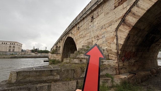 Hand-painted penguin stone #1009 hidden at Stone Bridge, Skopje, North Macedonia (photo 5 of 5)